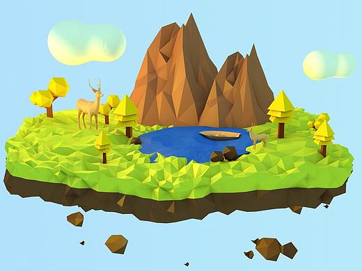 低多边形C4D（个人主页-ZMjUwNDIzOTY=） - 场景 - 站酷设计师莎迩原创素材 - 站酷ZCOOL