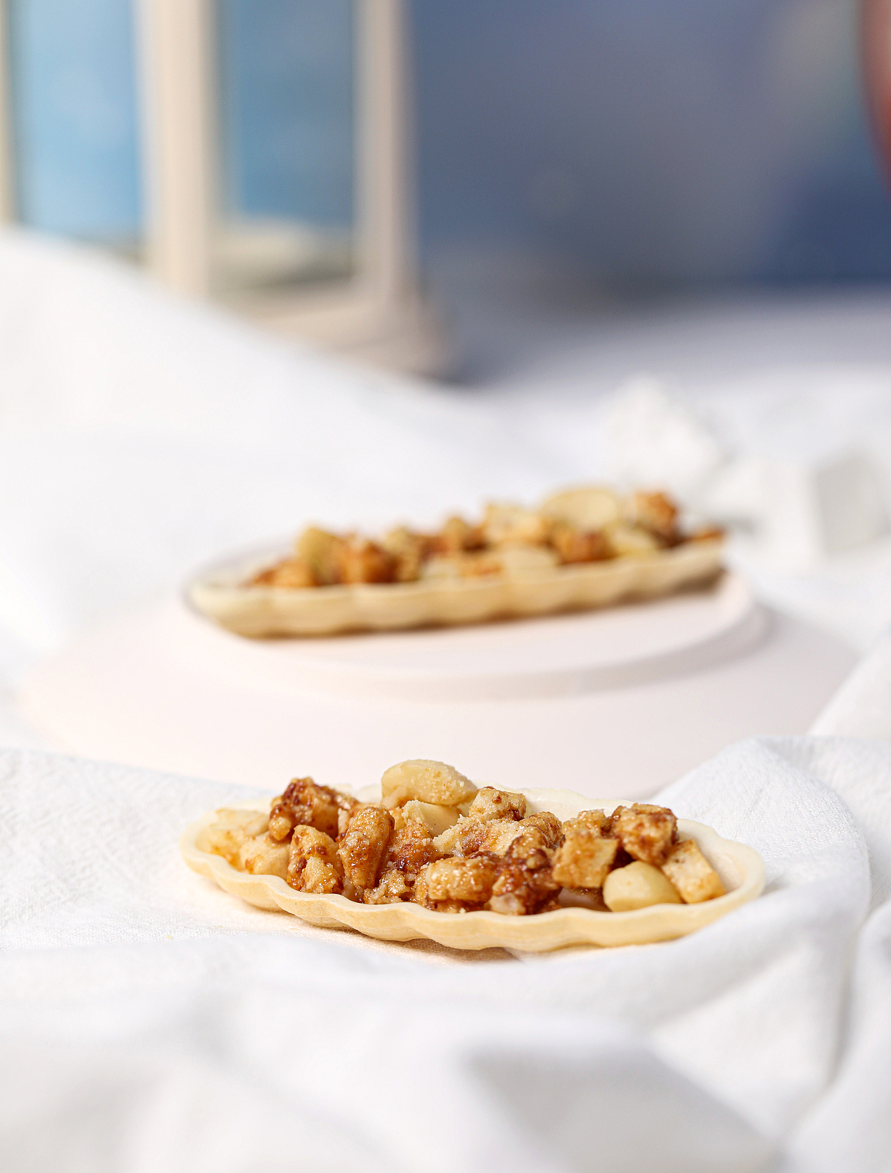 芝士仙贝糯米船 脆香酥 ins风拍摄