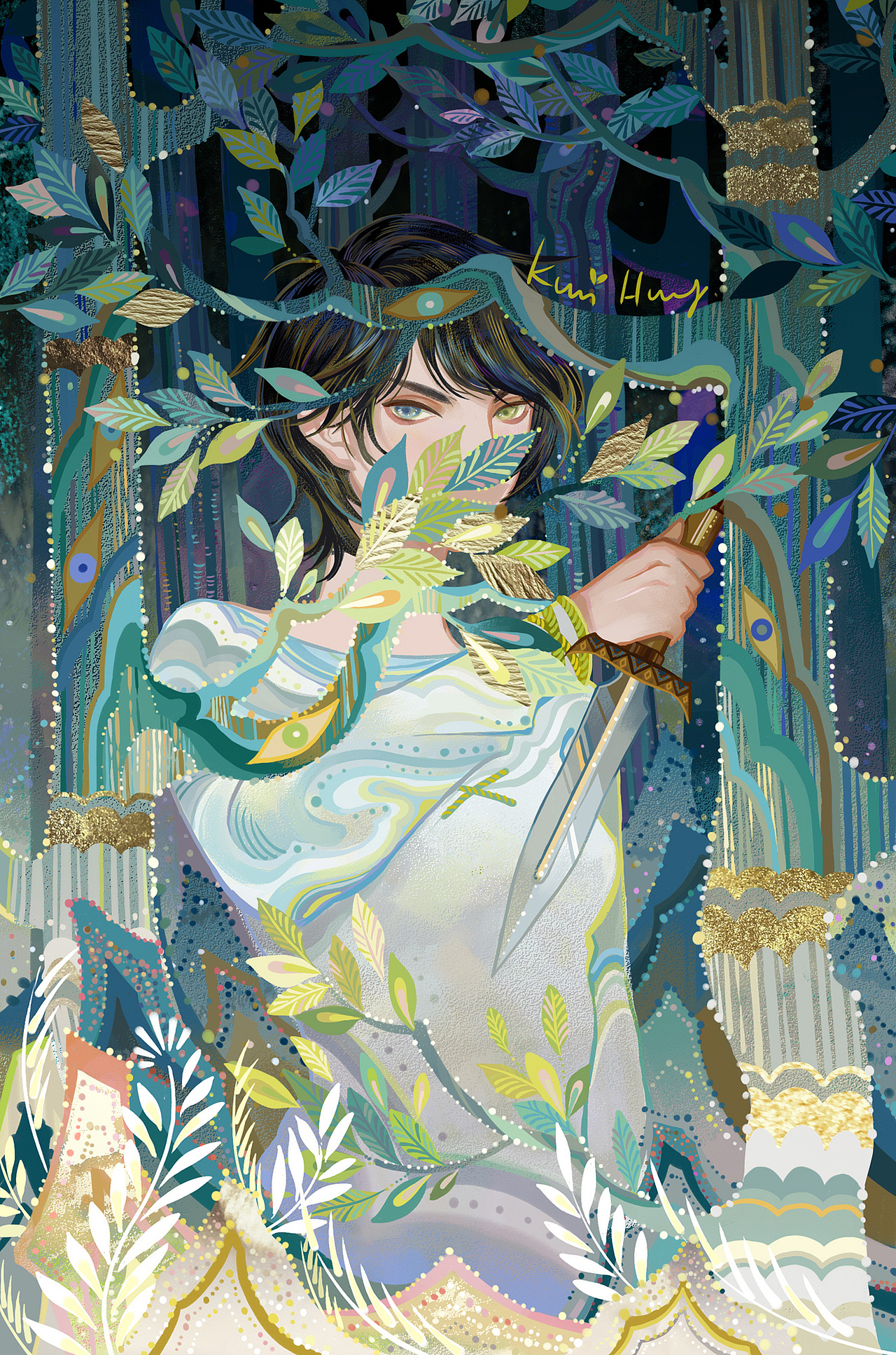 graceling系列小说封面|插画|商业插画|kuri久里_原创作品-站酷zcool