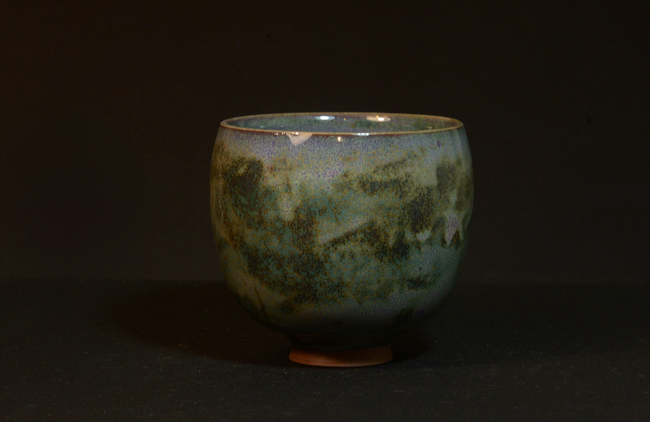 浴火重生,原本浑浊的釉料竟然成了一幅幅青绿山水画