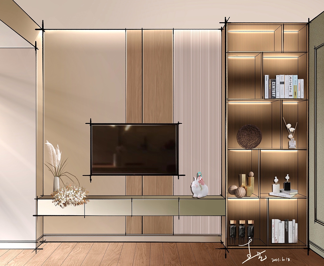 iPad手绘5分钟快速表现立面效果#全屋定制#绘画教程