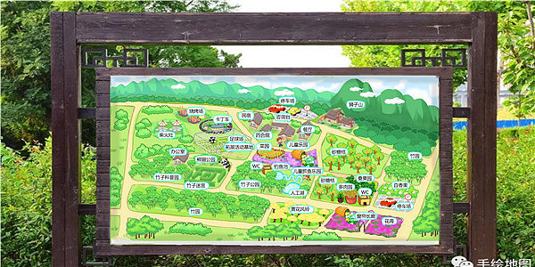 清远竹博园园区手绘地图