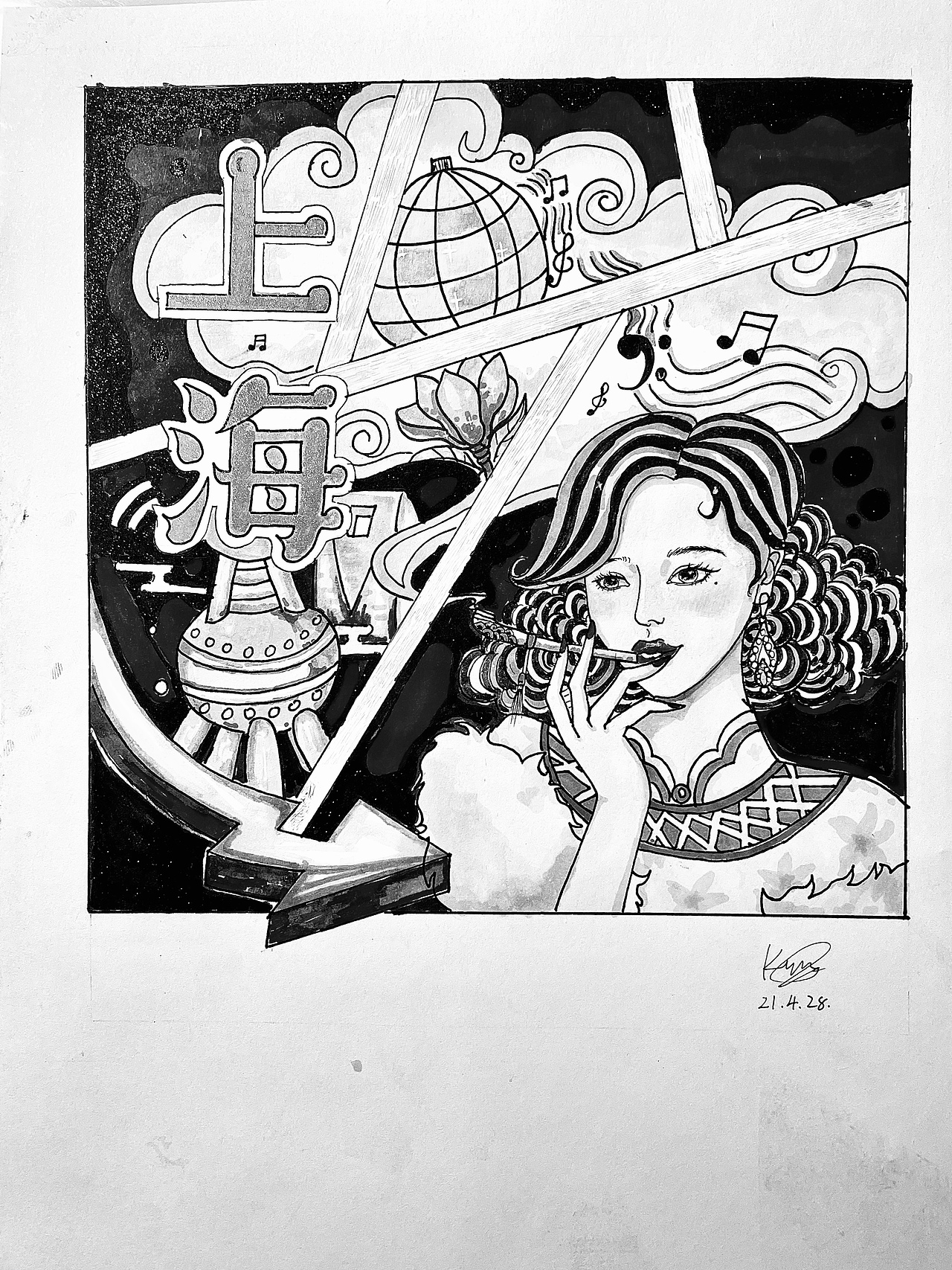 初步完稿后黑白灰关系