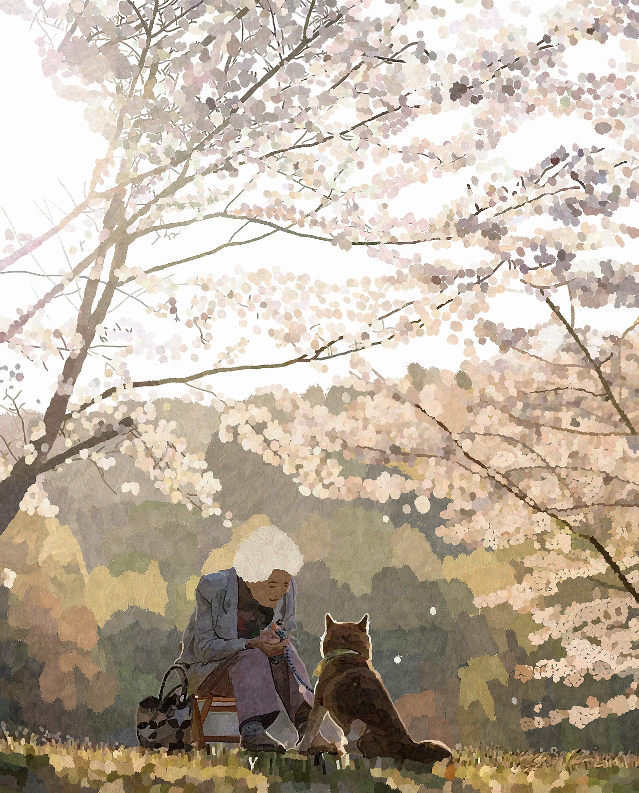 日本老奶奶与她的小柴犬系列