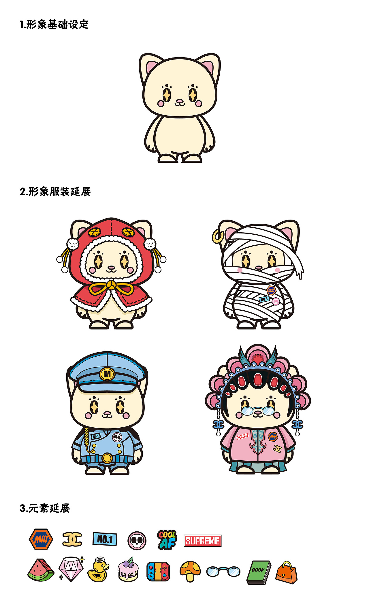 【练习】Q版形象设计及延展-喵喵怪