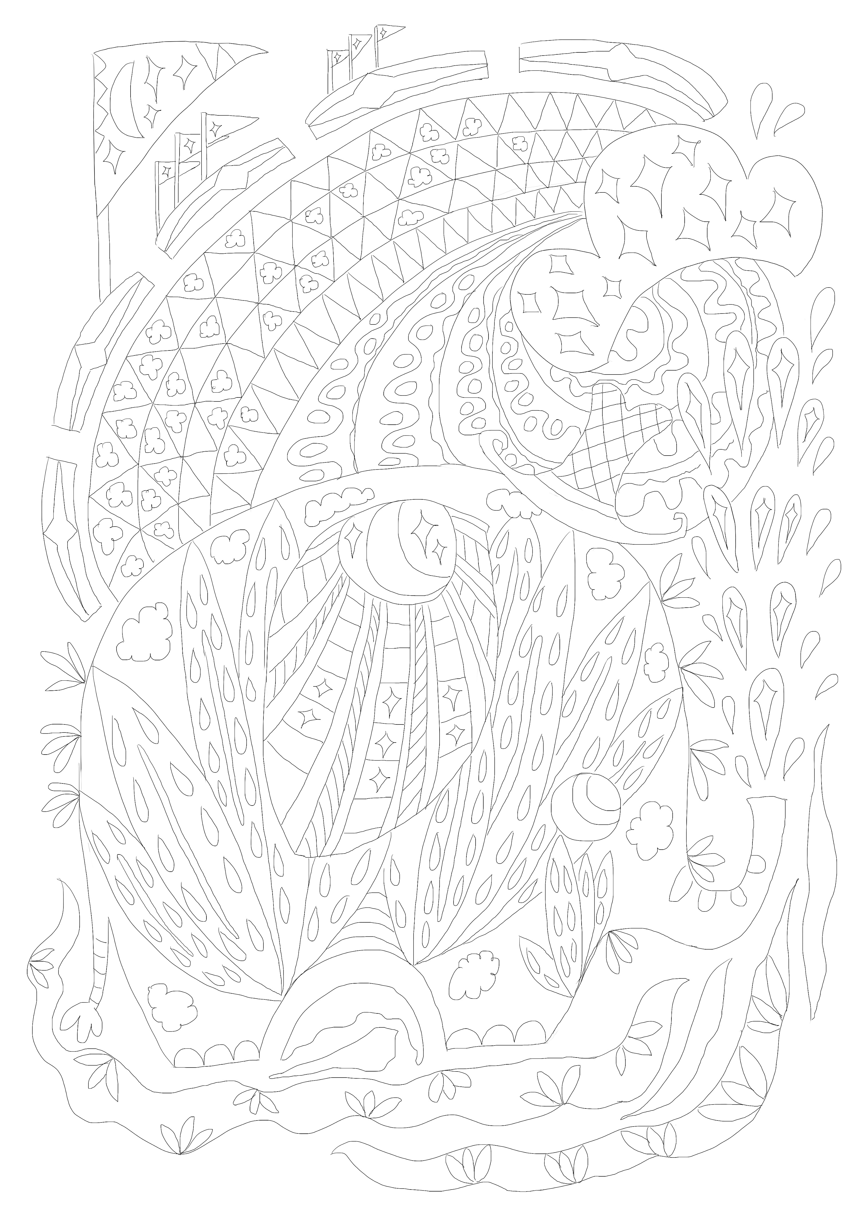 装饰插画填色本设计 线稿合集