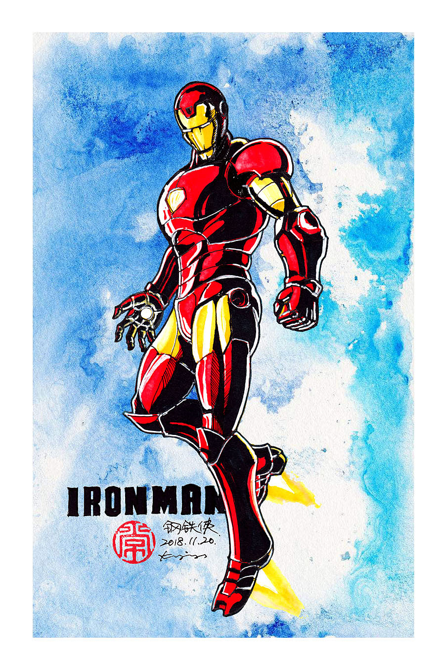 《钢铁侠》海报手绘步骤