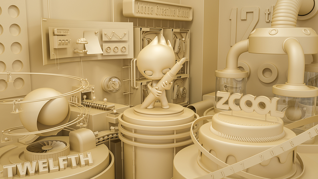 The result of self-study C4D（zcool 12th）（图ZMTI3MjY0ODky） - 场景 - 站酷设计师ZeeEckes原创素材 - 站酷ZCOOL