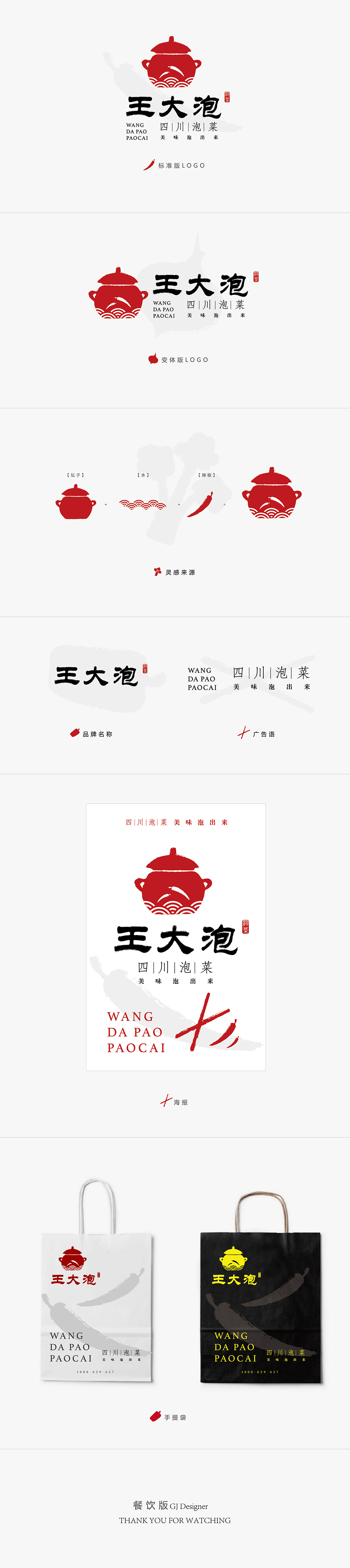 四川王大泡泡菜logo设计-餐饮版|平面|标志|视觉君 - 原创作品 - 站酷