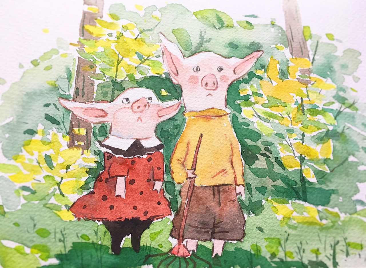 春夏秋冬 水彩插画（图ZMjIyMjYxMzEy） - 儿童插画 - 站酷设计师哈拿呀原创素材 - 站酷ZCOOL