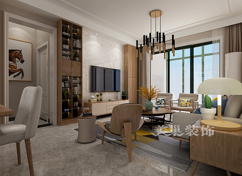 郑州现代简约风客厅装修效果图,舒适惬意不失温馨