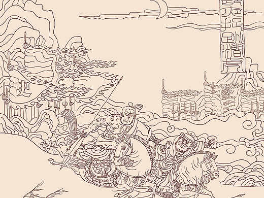 水浒传故事线稿