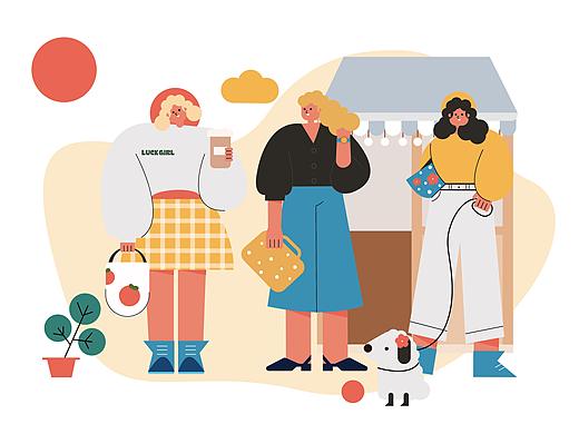 扁平人物插画系统