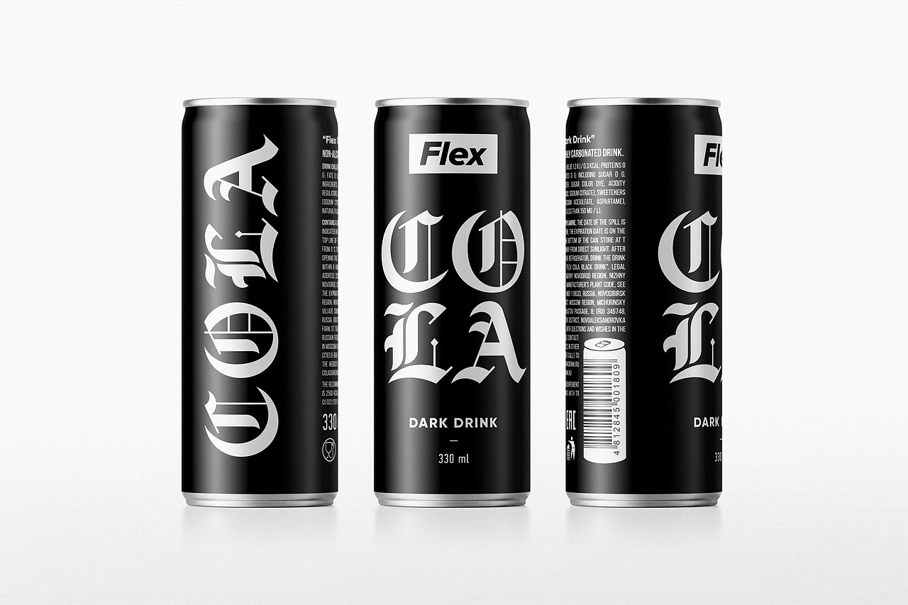 Flex Cola. Dark Drink.（图ZMjM2NDYxNTQ4） - 包装 - 站酷设计师Wysota原创素材 - 站酷ZCOOL