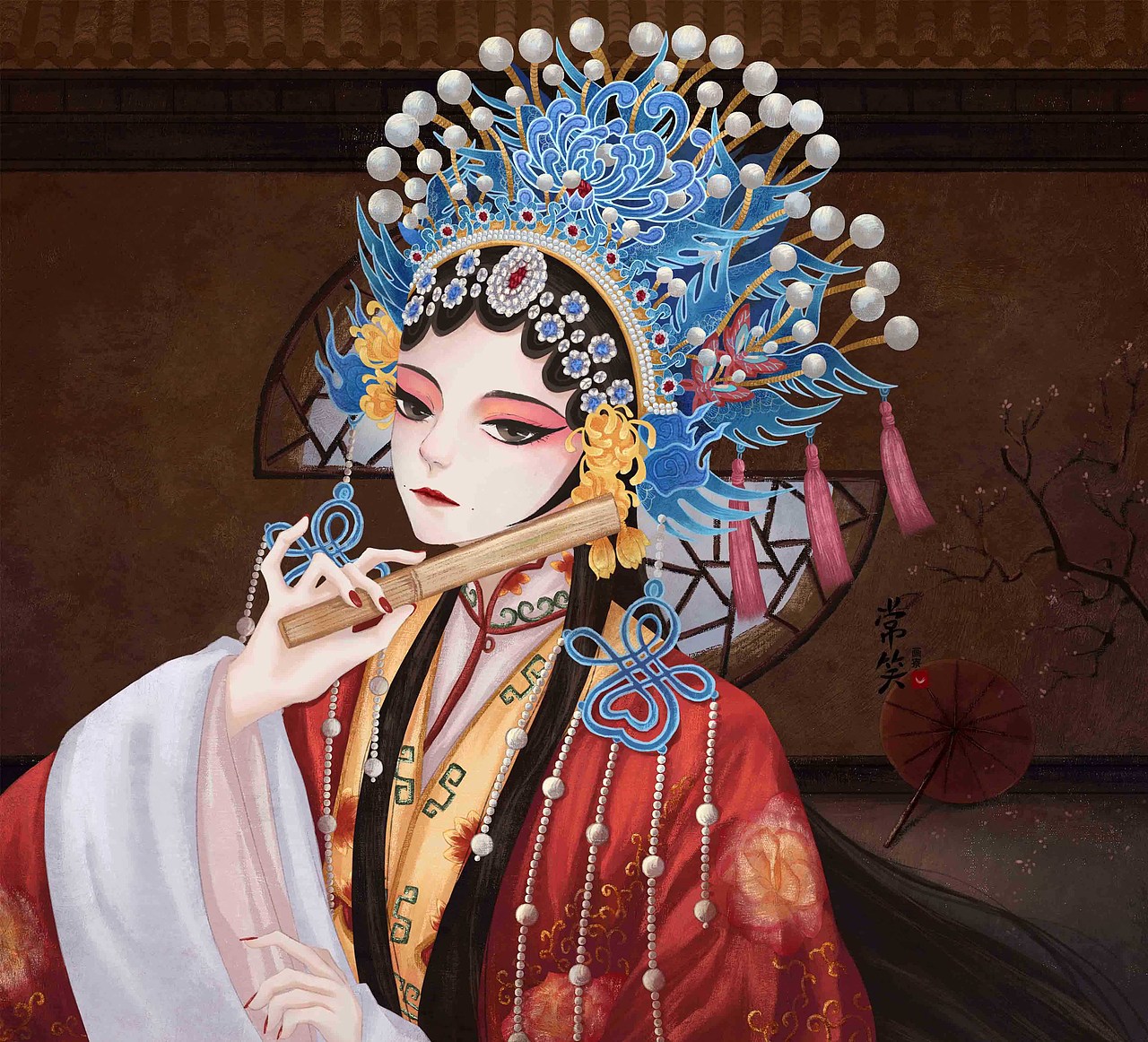 京剧原创:戏子_插画师常笑-站酷zcool