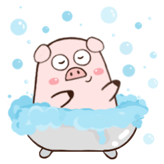 猪洗澡照片动态表情包图片