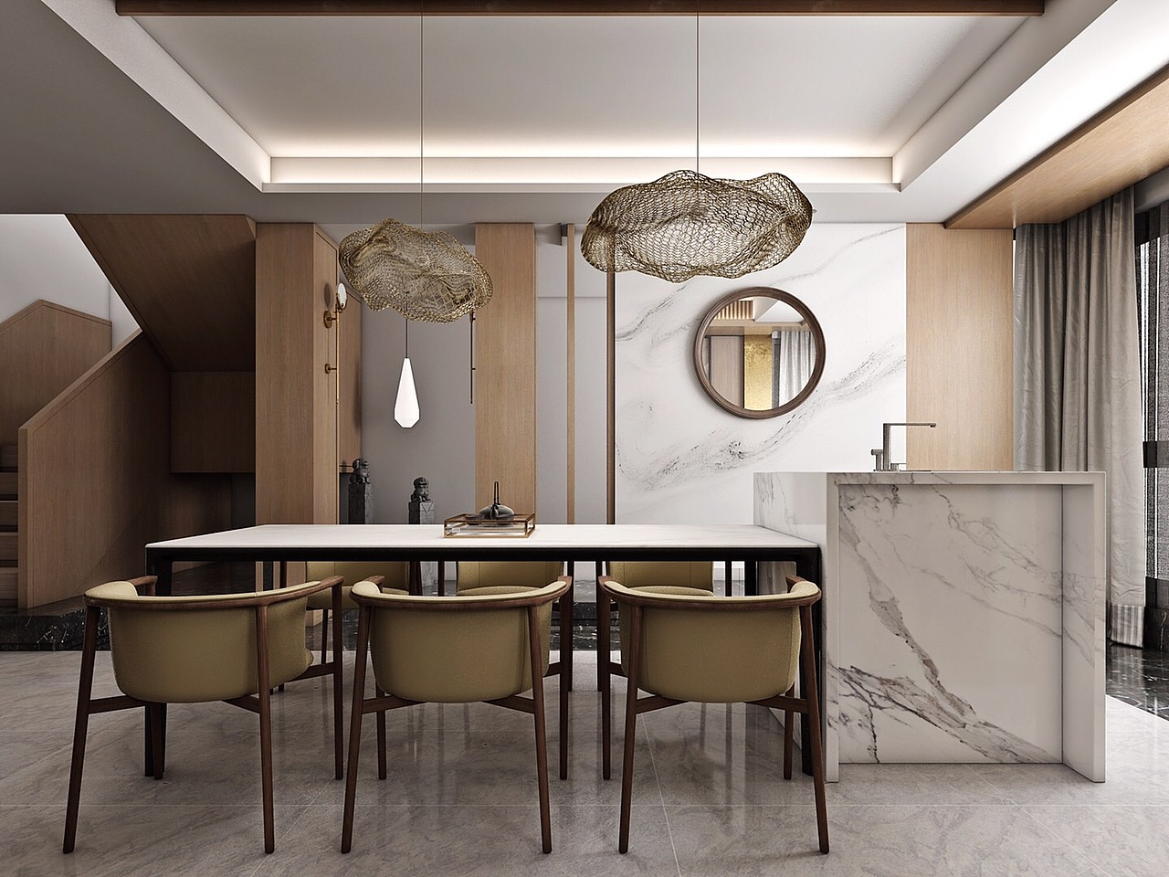 当极简空间融入中式元素 | 骆宏利（图ZMTkyNTY1NDY0） - 家装设计 - 站酷设计师骆宏利原创素材 - 站酷ZCOOL