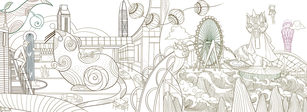 深圳城市系列（图ZMjA3MjY2MTE2） - 商业插画 - 站酷设计师殷十卌原创素材 - 站酷ZCOOL