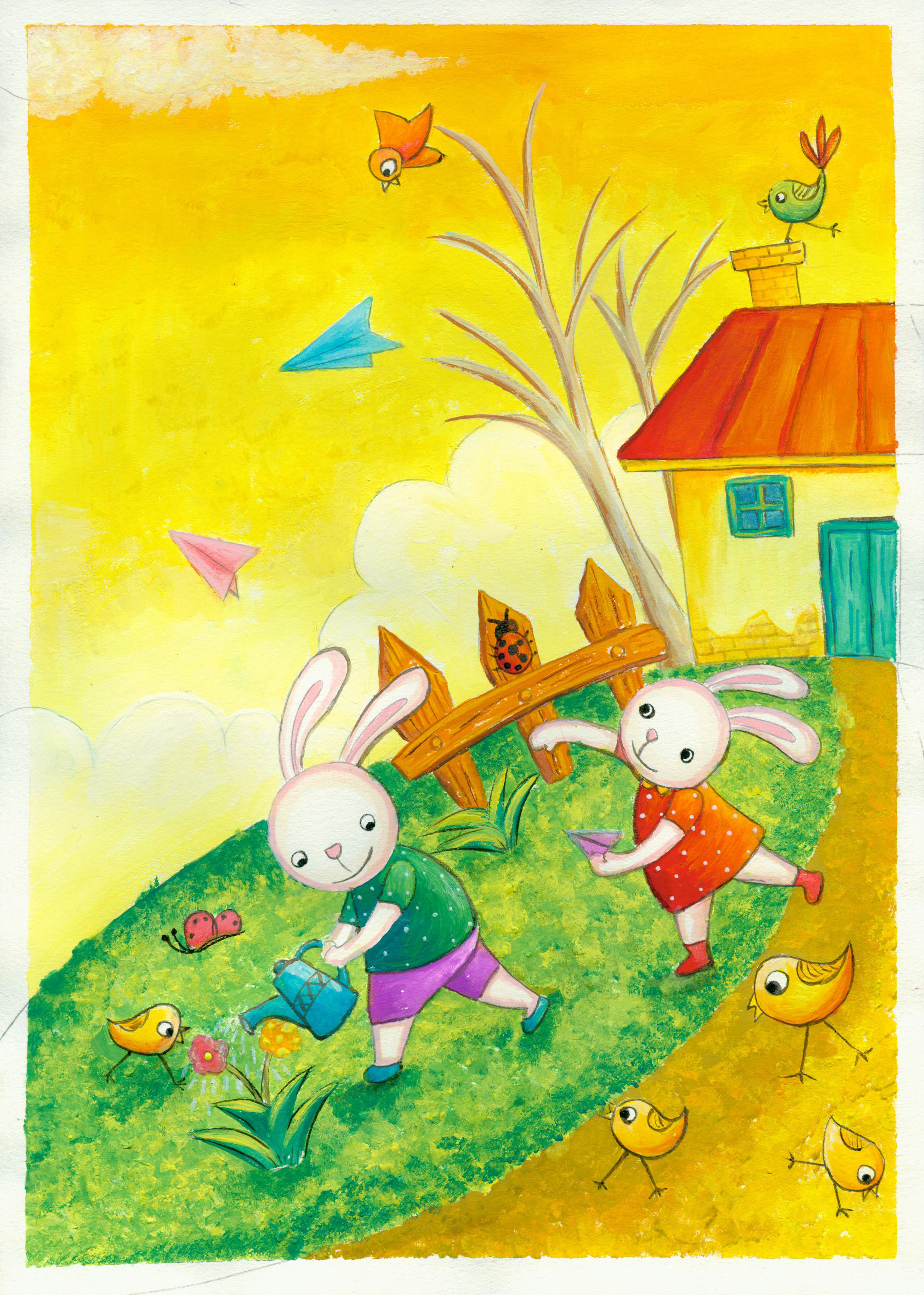 水粉 儿插 |插画|儿童插画|王二狗是仙女 - 原创作品 - 站酷 (zcool)