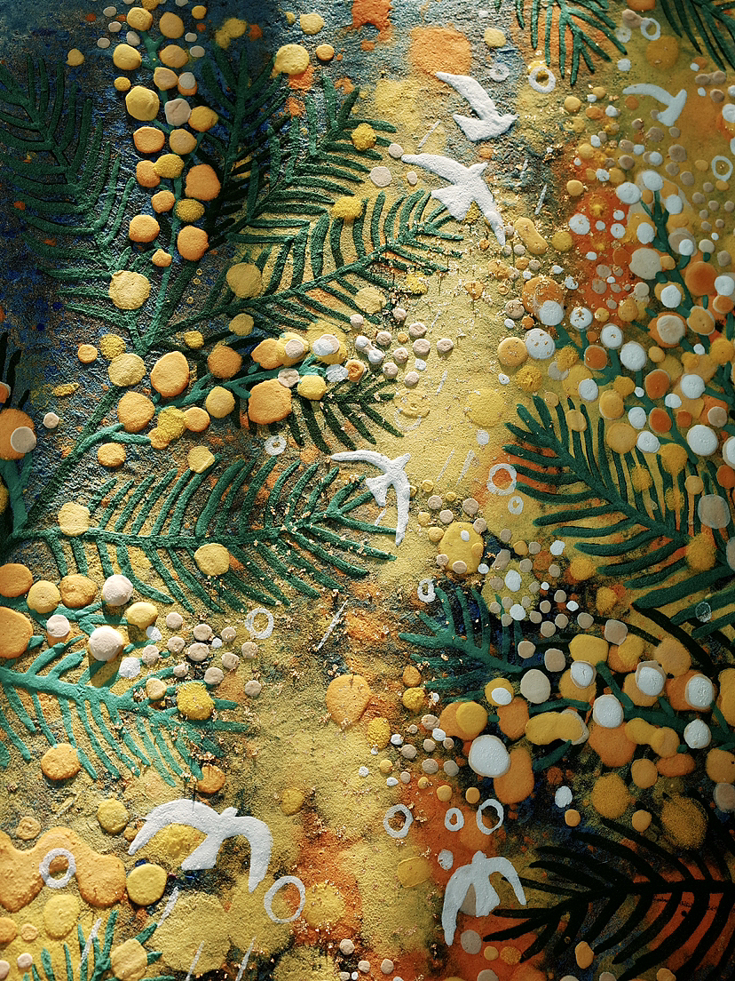 岩彩94《春山如笑》（图ZMzM4MzkxMTc2） - 绘画 - 站酷设计师IamJOJO原创素材 - 站酷ZCOOL