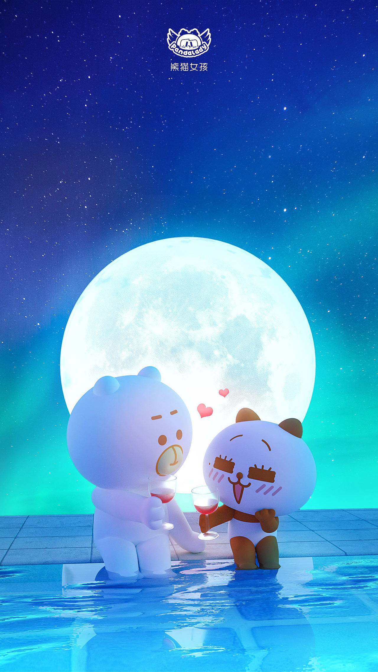 熊猫女孩原创可爱壁纸3D天使版PC+手机