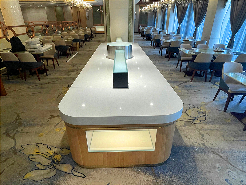 大理石移动布菲台自助餐台设备制作安装