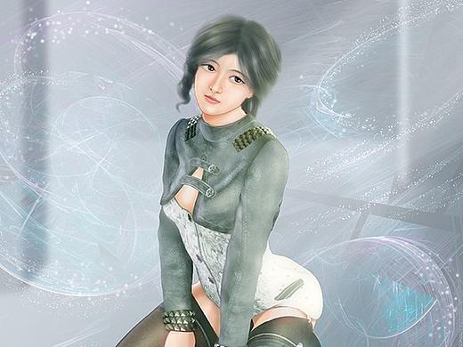 给手机桌面画个妹子