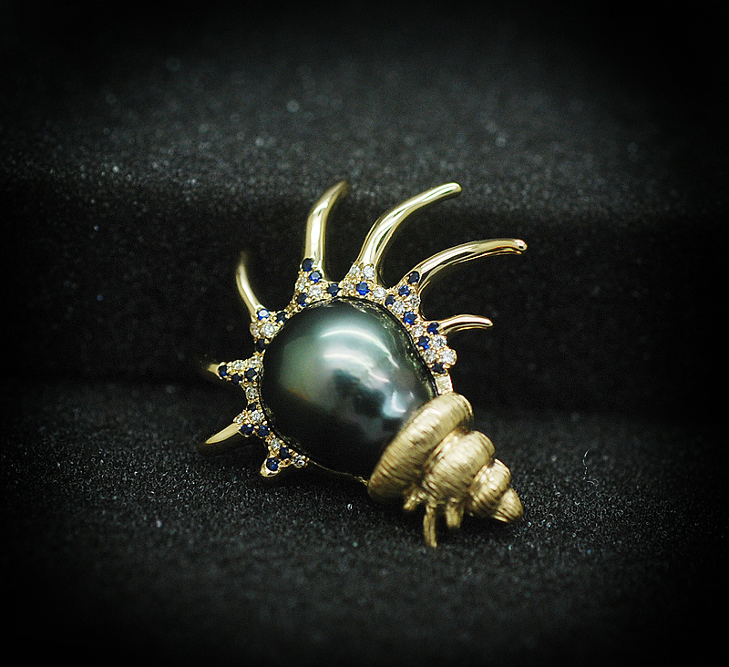 《海螺》异形珍珠胸针作品创作过程（图ZMTMyMzg4NDUy） - 首饰设计 - 站酷设计师代波军艺术珠宝原创素材 - 站酷ZCOOL