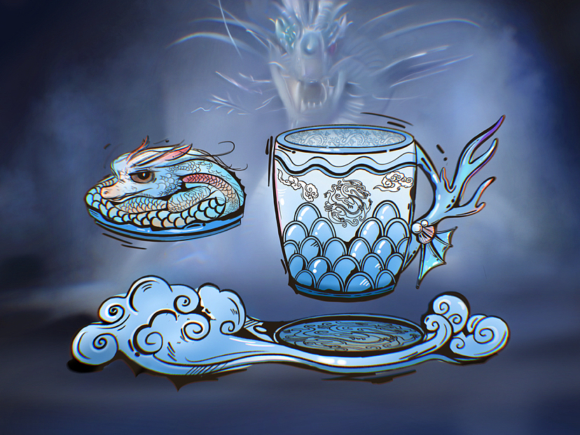 中国龙与杯子结合 工业设计产品（图ZMzU3MjMzMzIw） - 生活用品 - 站酷设计师是初清原创素材 - 站酷ZCOOL