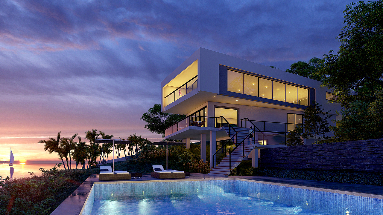 LUMION9.0海景别墅效果表现