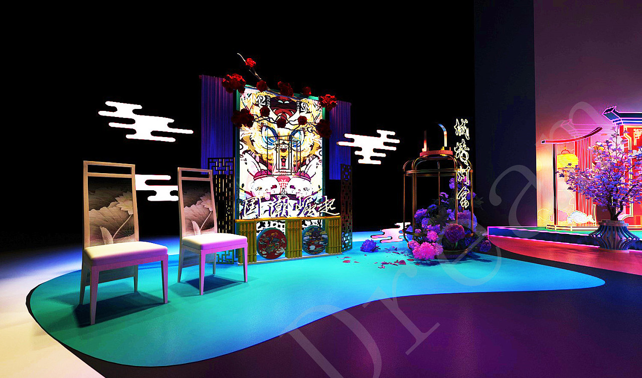 国潮主题路演设计|空间|展陈设计|dream一拳 - 原创作品 - 站酷