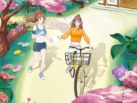 明安旭旗舰店19年春季页面插画