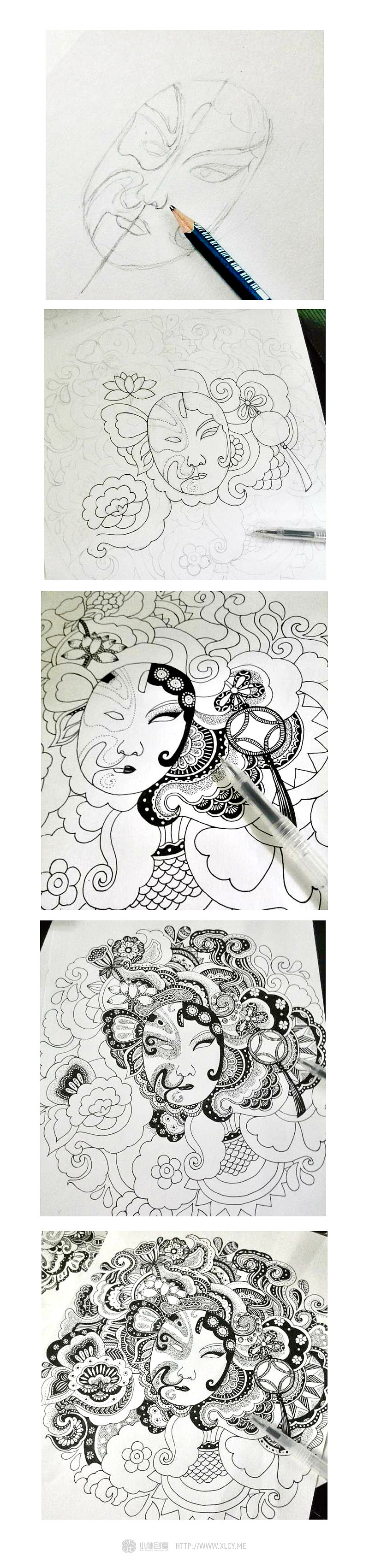 脸谱印象（图ZMTk1NDUwNDg=） - 商业插画 - 站酷设计师钟小林原创素材 - 站酷ZCOOL