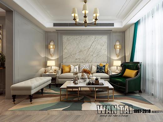 济宁路小七：绿地国际二期B21美式风格装修设计研发