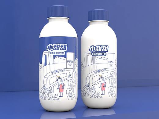 牛奶瓶标设计—饮料包装