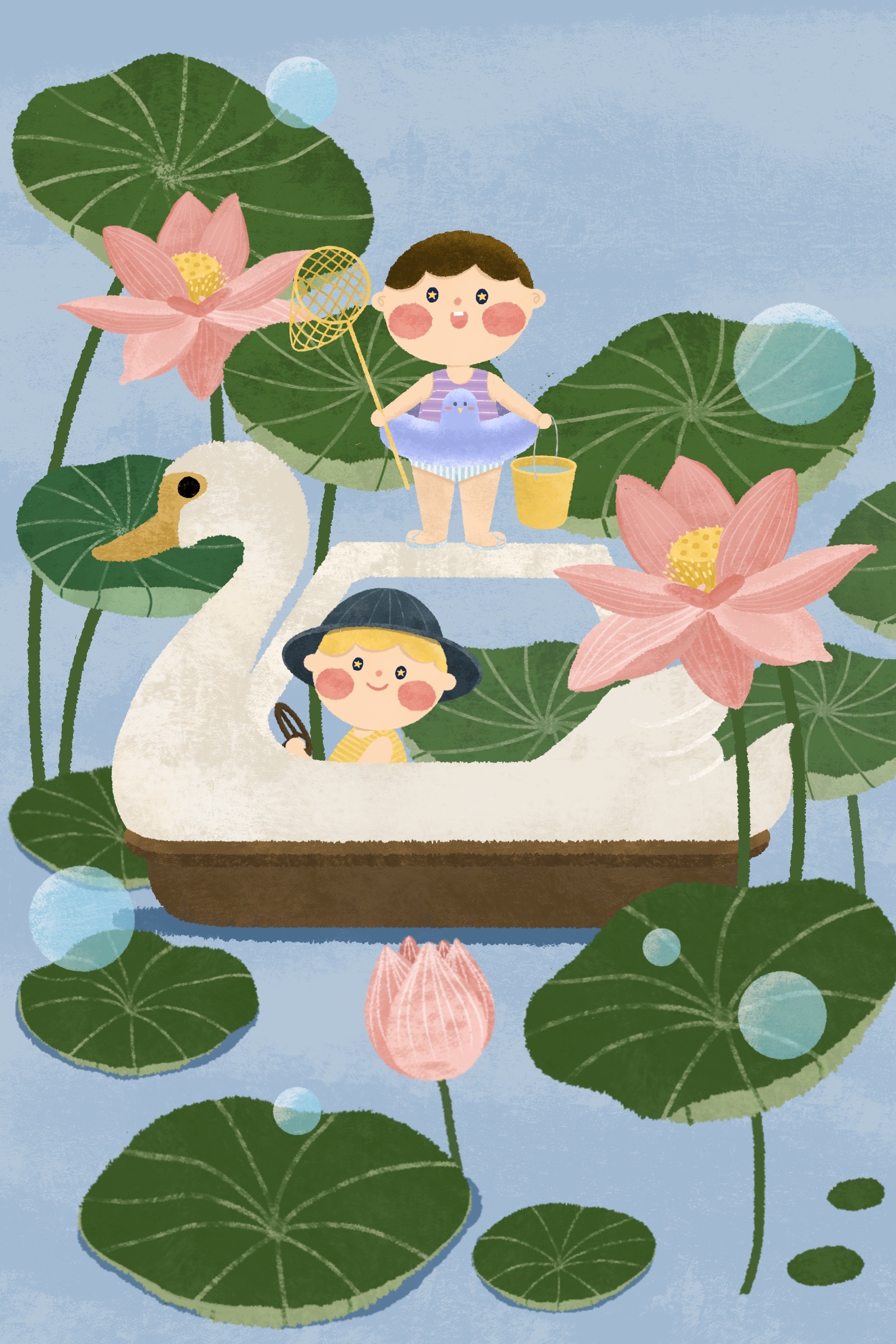 夏|插画|儿童插画|小猪被骑 - 原创作品 - 站酷 (zcool)