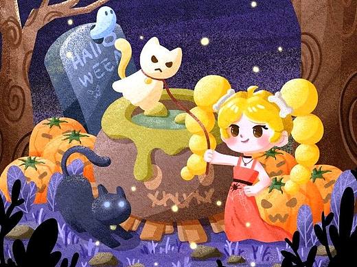 《万圣节》儿童插画