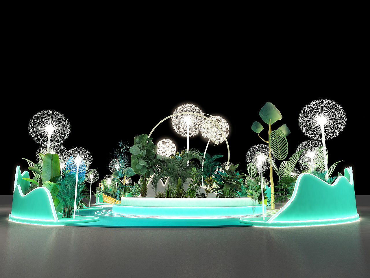 3D效果图▪绿色森林美陈拍照打卡区设计（图ZMjQ1MTU4MDg4） - 场景 - 站酷设计师艾蓝木子原创素材 - 站酷ZCOOL