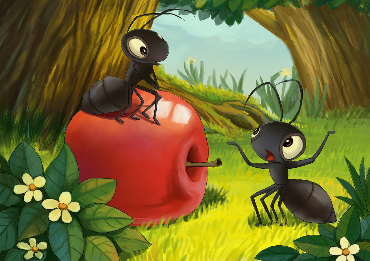 小时候喜欢观察蚂蚁🐜搬食物|插画|儿童插画|於喵 - 原创作品 - 站酷 (ZCOOL)