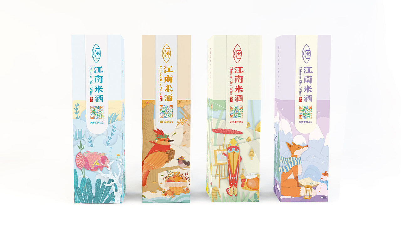 插画设计-江南米酒包装插画设计（图ZNzA3ODcyNTI=） - 商业插画 - 站酷设计师澄艺设原创素材 - 站酷ZCOOL