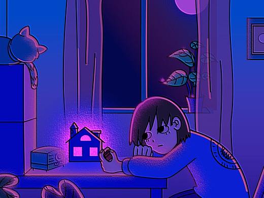 寂蓝色的夜