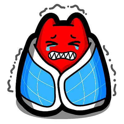 d96【魔鬼猫表情-冷】#全身 道具 裹被子 发抖 龇牙 哭 打颤 怕冷