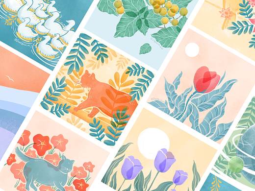 2020 I 画给春夏 - Sun with flowers