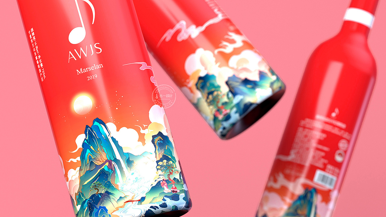 音符 x 古一设计】音符国潮葡萄酒包装设计（图ZMjgxNjEyMDI0） - 包装 - 站酷设计师古一设计原创素材 - 站酷ZCOOL