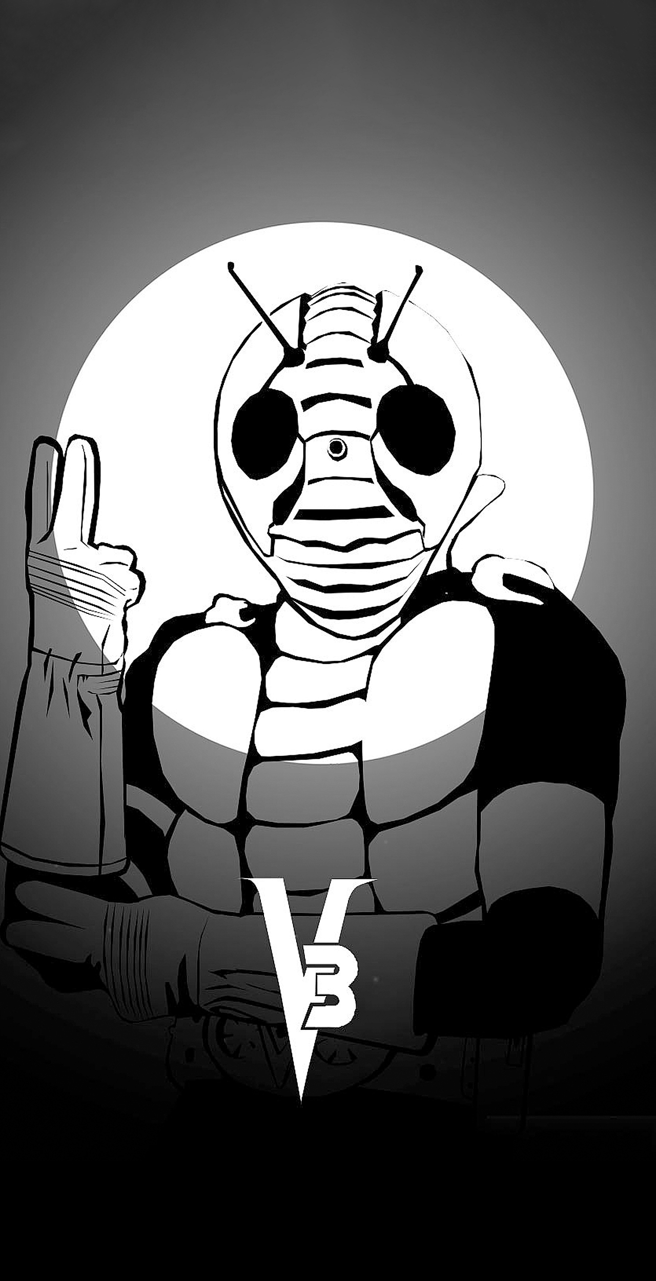 假面骑士黑白剪影