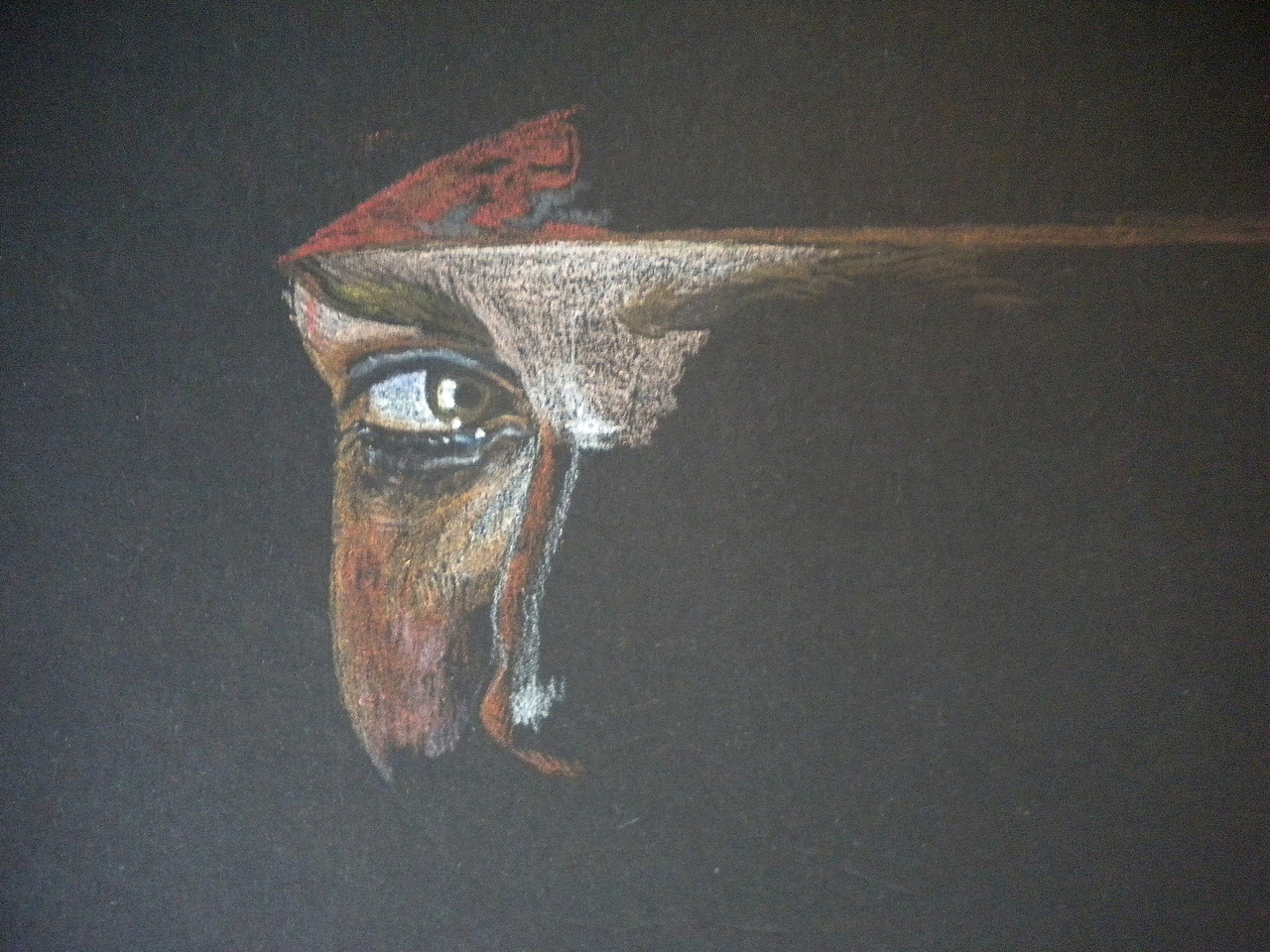 全程偏着脑袋画的,因为黑色卡纸看不清哇!也没办法打线稿,只能凭赶脚去画了!