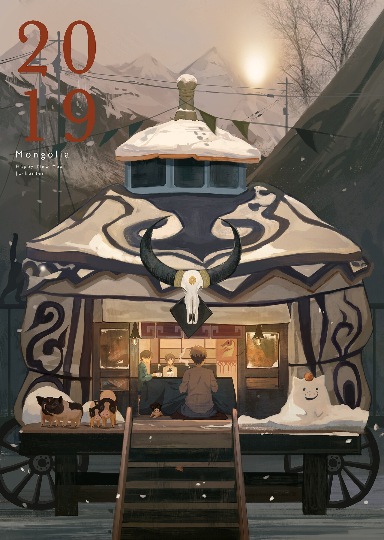 蒙古人跨年（图ZMTQwNTQ5MjUy） - 创作习作 - 站酷设计师罐头猫猫原创素材 - 站酷ZCOOL