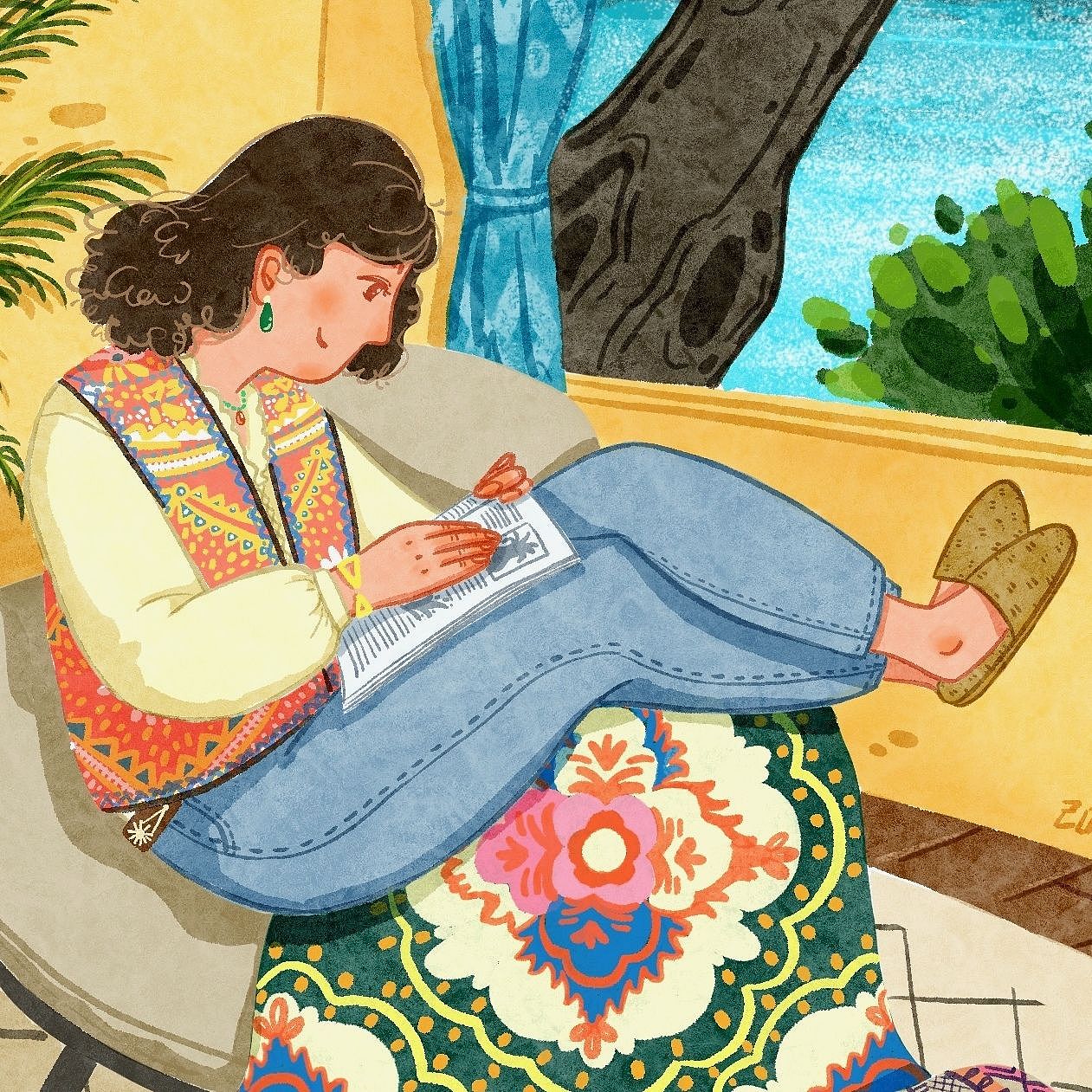 场景插画｜住在大海边（图ZMzM5MDg5Mjg4） - 创作习作 - 站酷设计师爱画画的嘟妈原创素材 - 站酷ZCOOL