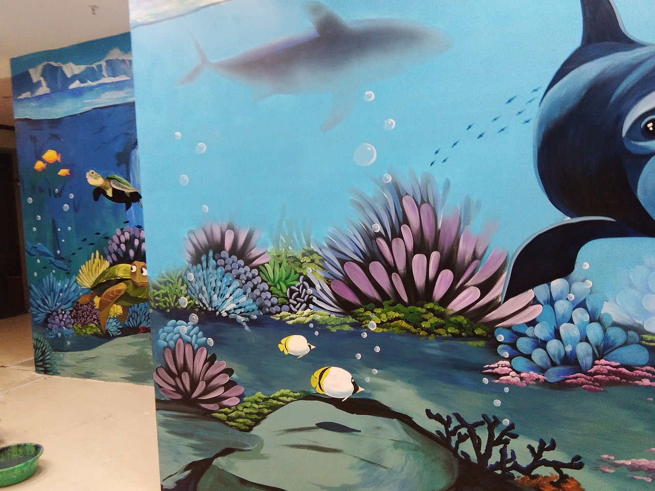太原3d海底世界彩绘太原商场彩绘|插画|商业插画|太原墙绘太原手绘