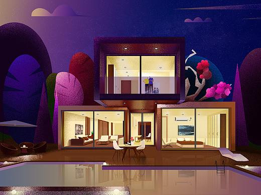 噪点插画—风景篇（个人主页-ZMzc2MTAwNDQ=） - 创作习作 - 站酷设计师蔚丰原创素材 - 站酷ZCOOL